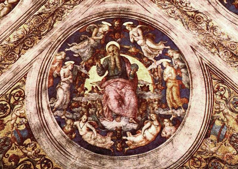 Pietro Perugino God the Creator and Angels Spain oil painting art